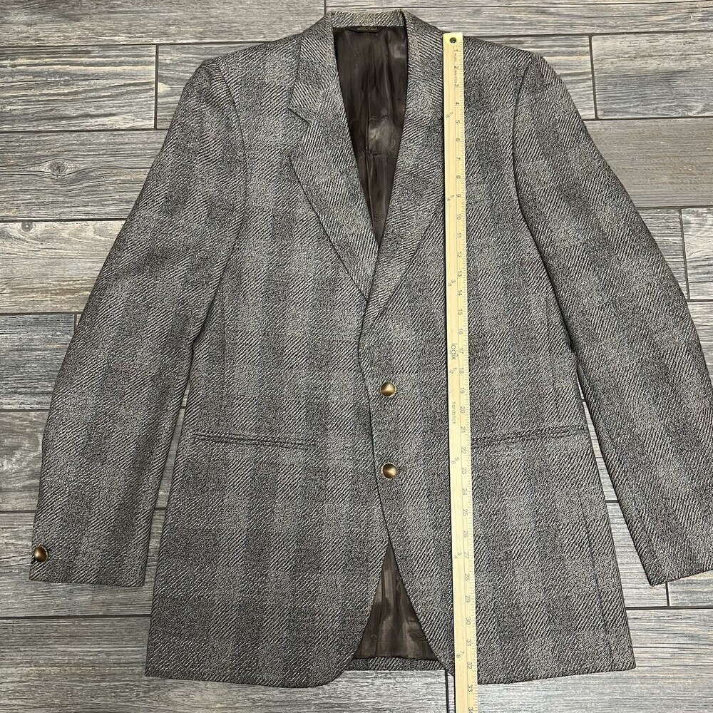 VTG 80's LeBaron Tweed Blazer 40X 40R Union Made USA Herringbone Ivy Sport Coat - Picture 9 of 16